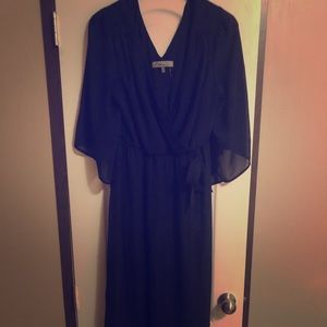 Royal blue long-short dress